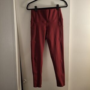 Level Up Women's Burgandy High-Waisted Leggings